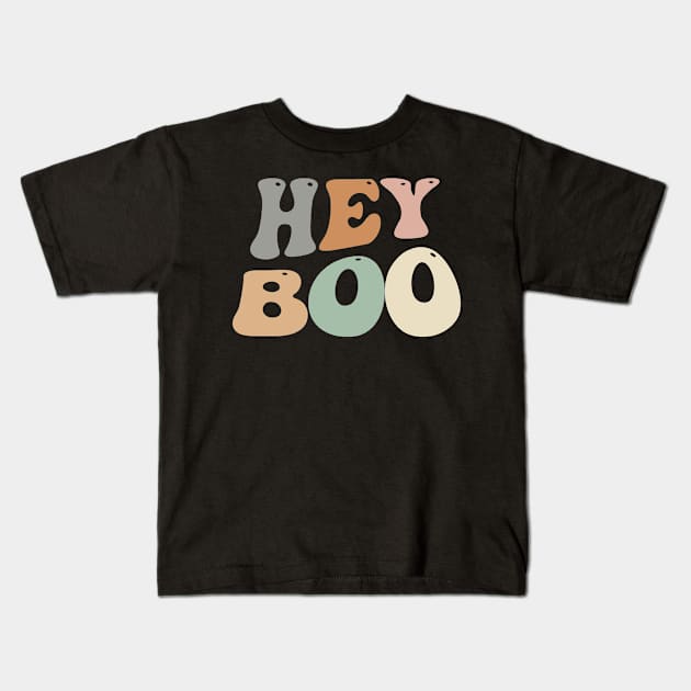 Hey Boo Groovy Spooky Halloween Design Gift Men Women Kids Kids T-Shirt by StarTshirts